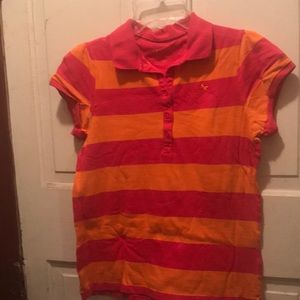Pink and orange striped top